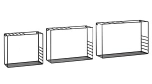 LYNN Wall Shelf Cube Set - 3 pcs | 42x10x26 cm | black