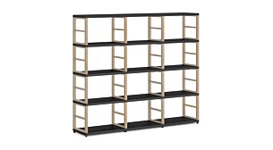 MAXX 3x4 Regalsystem | 174x147x33 cm (LxHxT) | schwarz/esche