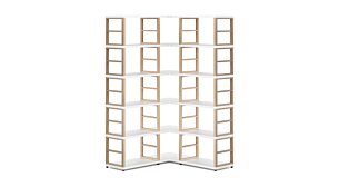 MAXX 3x5 Eckregal | 109/109x183x33 cm (LxHxT) | weiß/esche