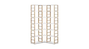 MAXX 3x6 Eckregal | 109/109x218x33 cm (LxHxT) | weiß/esche