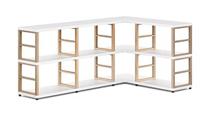 MAXX 4x2 Eckregal | 166/109x76x33 cm (LxHxT) | weiß/esche