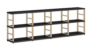 MAXX 4x2 Regalsystem | 231x76x33 cm (LxHxT) | schwarz/esche