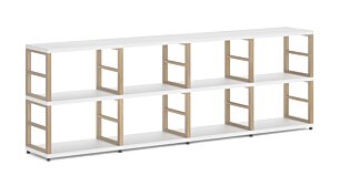 MAXX 4x2 Regalsystem | 231x76x33 cm (LxHxT) | weiß/esche