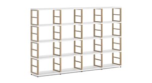 MAXX 4x4 Regalsystem | 231x147x33 cm (LxHxT) | weiß/esche