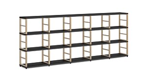 MAXX 5x3 Regalsystem | 288x112x33 cm (LxHxT) | schwarz/esche