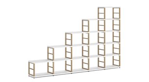 MAXX 5x5 Treppenregal | 288x183x33 cm (LxHxT) | weiß/esche