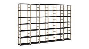 MAXX 6x6 Regalsystem | 345x218x33 cm (LxHxT) | schwarz/esche