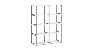 MAXX M-2x4 Regalsystem | 117x147x33 cm (LxHxT) | weiß/stone (grau)