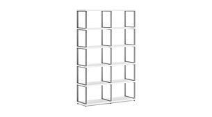 MAXX M-2x5 Bücherregal | 117x183x33 cm (LxHxT) | weiß/stone (grau)