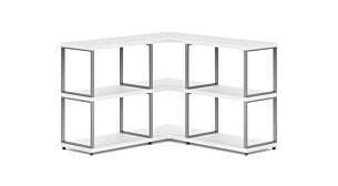 MAXX M-3x2 Eckregal | 109/109x76x33 cm (LxHxT) | weiß/stone (grau)