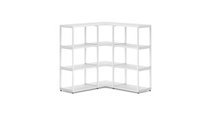 MAXX M-3x3 Corner Shelf | 109/109x112x33 cm (LxHxD) | Decor white