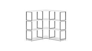 MAXX M-3x3 Eckregal | 109/109x112x33 cm (LxHxT) | weiß/stone (grau)