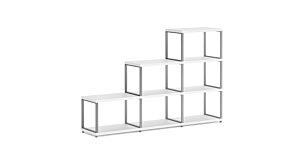 MAXX M-3x3 Stufenregal | 174x112x33 cm (LxHxT) | weiß/stone (grau)