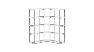 MAXX M-3x4 Eckregal | 109/109x147x33 cm (LxHxT) | weiß/stone (grau)