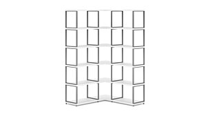 MAXX M-3x5 Eckregal | 109/109x183x33 cm (LxHxT) | weiß/stone (grau)