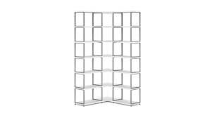 MAXX M-3x6 Eckregal | 109/109x218x33 cm (LxHxT) | weiß/stone (grau)