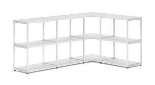 MAXX M-4x2 Eckregal | 166/109x76x33 cm (LxHxT) | Dekor weiß