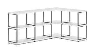 MAXX M-4x2 Eckregal | 166/109x76x33 cm (LxHxT) | weiß/stone (grau)