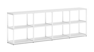 MAXX M-4x2 Regalsystem | 231x76x33 cm (LxHxT) | Dekor weiß