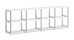 MAXX M-4x2 Regalsystem | 231x76x33 cm (LxHxT) | weiß/stone (grau)