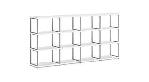 MAXX M-4x3 Regalsystem | 231x112x33 cm (LxHxT) | weiß/stone (grau)