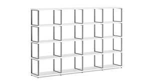 MAXX M-4x4 Regalsystem | 231x147x33 cm (LxHxT) | weiß/stone (grau)