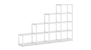 MAXX M-4x4 Treppenregal | 231x147x33 cm (LxHxT) | Dekor weiß