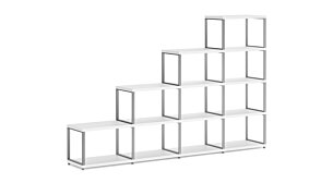 MAXX M-4x4 Treppenregal | 231x147x33 cm (LxHxT) | weiß/stone (grau)