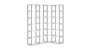 MAXX M-4x6 Eckregal | 166/109x218x33 cm (LxHxT) | weiß/stone (grau)