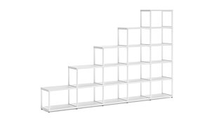 MAXX M-5x5 Stepped Shelves | 288x183x33 cm (LxHxD) | Decor white