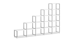 MAXX M-5x5 Treppenregal | 288x183x33 cm (LxHxT) | weiß/stone (grau)