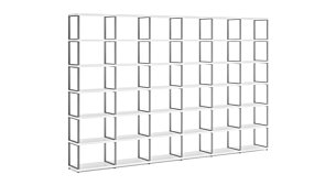 MAXX M-6x6 Regalsystem | 345x218x33 cm (LxHxT) | weiß/stone (grau)