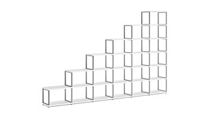 MAXX M-6x6 Treppenregal | 345x218x33 cm (LxHxT) | weiß/stone (grau)