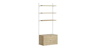 ON-WALL L-104 Shelving System | 81x200x44 cm (LxHxD) | Decor oak