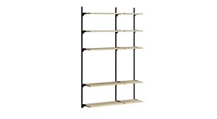 ON-WALL L-150 Regalsystem | 127x200x32 cm | eiche/schwarz