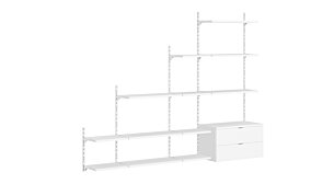 ON-WALL L-305 Slanted Ceiling Shelf | 255x200x44 cm | Decor white