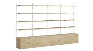 ON-WALL L-405 Regalsystem | 321x200x44 cm | eiche/weiß