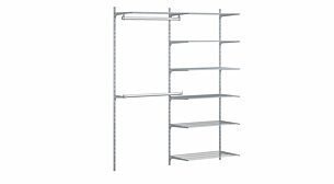 P-SLOT D-202 Wandregalsystem | 165x200x42 cm | grau