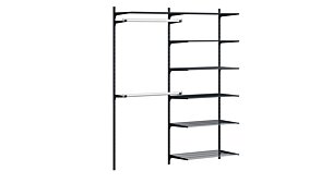 P-SLOT D-202 Wandregalsystem | 165x200x42 cm | schwarz