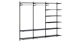 P-SLOT D-302 Wandregalsystem | 243x200x42 cm | schwarz