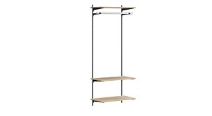 P-SLOT H1-100 Slot Shelving | 85x200x42 cm | oak/black