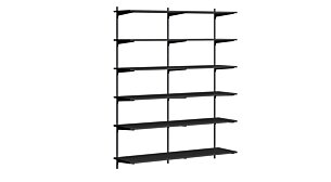 P-SLOT H1-201 Wandregalsystem | 160x200x42 cm | schwarz