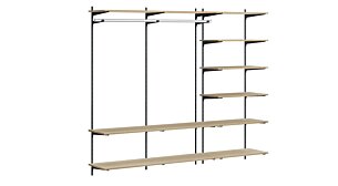 P-SLOT H1-302 Wandregalsystem | 240x200x42 cm | eiche/schwarz