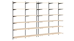 P-SLOT H1-401 Slot Shelving | 320x200x42 cm | spruce/black