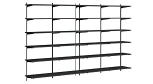 P-SLOT H1-401 Wandregalsystem | 320x200x42 cm | schwarz