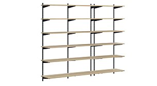 P-SLOT H2-301 Wandregalsystem | 240x200x42 cm | eiche/schwarz