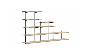 P-SLOT H2-304 Slanted Ceiling Shelf | 240x150x42 cm | oak/black