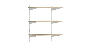 P-SLOT H2-50 Wandregalsystem | 80x100x42 cm | eiche/weiß