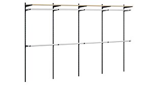 P-SLOT HW-403 Slot Shelving | 329x200x42 cm | oak/black