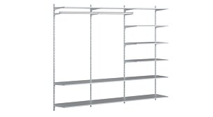 P-SLOT S-302 Wandregalsystem | 243x200x42 cm | grau